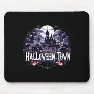 Halloween Town Skeleton Ghost Pumpkin Halloween Mousepad