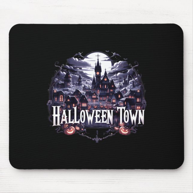 Halloween Town Skeleton Ghost Pumpkin Halloween Mousepad (Vorne)