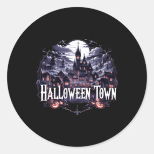 Halloween Town Skeleton Ghost Pumpkin Halloween Runder Aufkleber