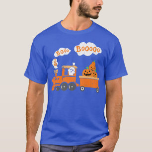 Halloween Train Boo Funny Ghost Pumpkin Toddler Ki T-Shirt