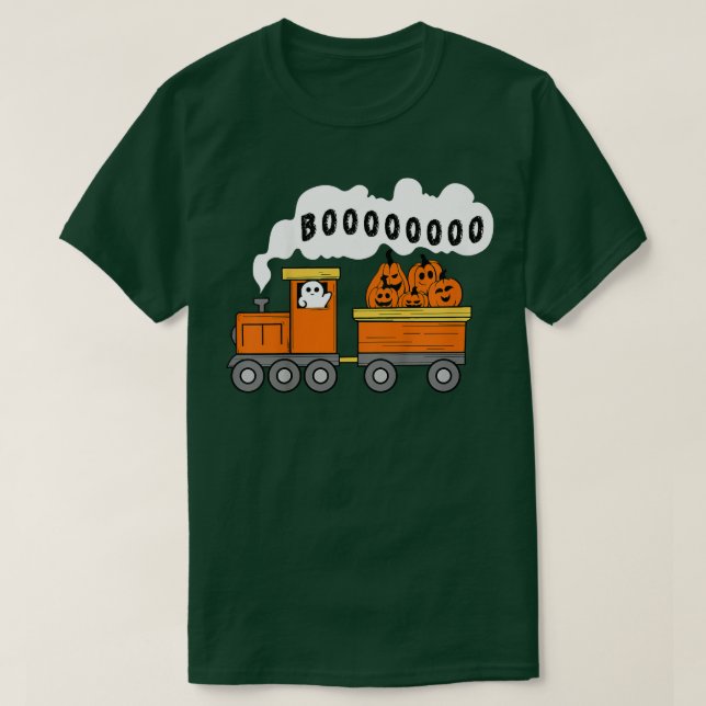 Halloween Train Boo Funny Ghost Pumpkin ToddlerBoy T-Shirt (Design vorne)