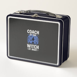 Halloween-Trainer bei Tag Hexe bei Nacht-Design Metall Brotdose