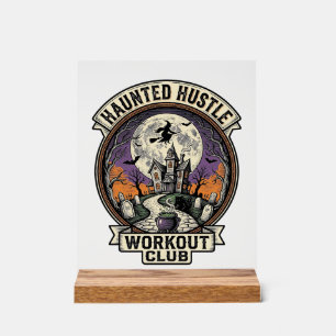Halloween-Trainingshemd Haunted Hustle Gravur A Acrylschild