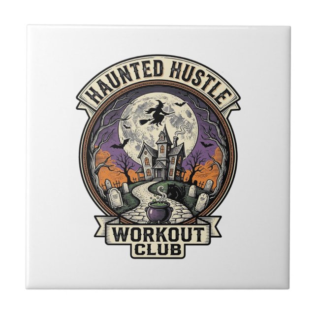 Halloween-Trainingshemd Haunted Hustle Gravur A Fliese (Vorderseite)