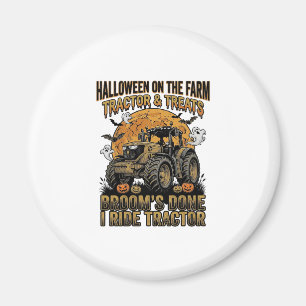 Halloween-Traktor-Shirt Lustiges Farm-Hexen-Fahren Magnet