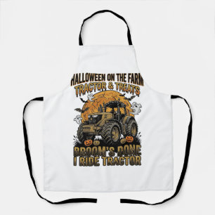 Halloween-Traktor-Shirt Lustiges Farm-Hexen-Fahren Schürze