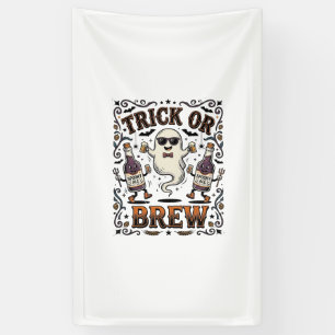 Halloween-Trank Trick oder Brauen Vintage Graviert Banner