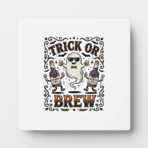 Halloween-Trank Trick oder Brauen Vintage Graviert Fotoplatte