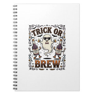Halloween-Trank Trick oder Brauen Vintage Graviert Notizblock