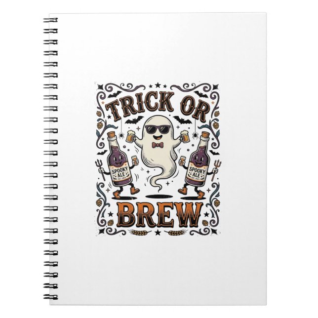 Halloween-Trank Trick oder Brauen Vintage Graviert Notizblock (Vorderseite)