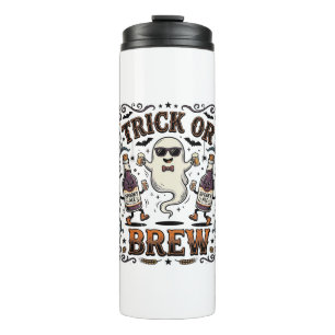 Halloween-Trank Trick oder Brauen Vintage Graviert Thermosbecher