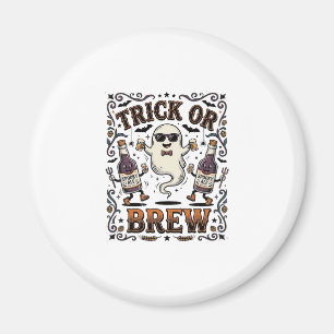 Halloween-Trank Trick oder Gebräu Vintage Gravur H Magnet