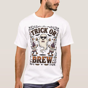 Halloween-Trank Trick oder Gebräu Vintage Gravur H T-Shirt