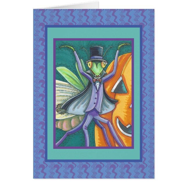 HALLOWEEN TRANSYLVANIA PRAYING MANTIS VAMPIRE CARD (Vorne)