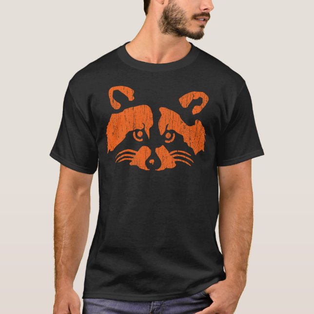 Halloween Trash Panda Bandit Raccoon Pumpkin JackO T-Shirt (Vorderseite)