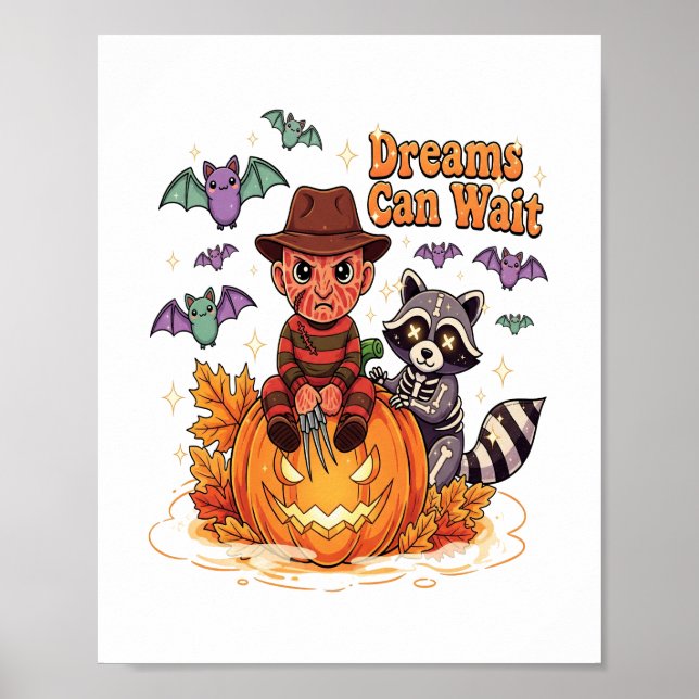 halloween Träume können warten Horror Monster Poster (Vorne)
