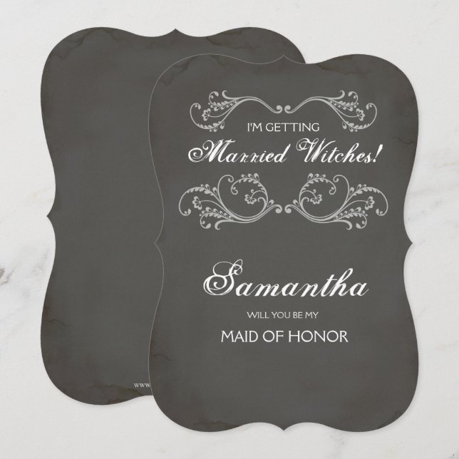 Halloween Trauzeugin Vorschlag Einladung ~ Funny (Vorne/Hinten)