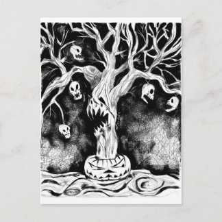 Halloween-Tree Postkarte
