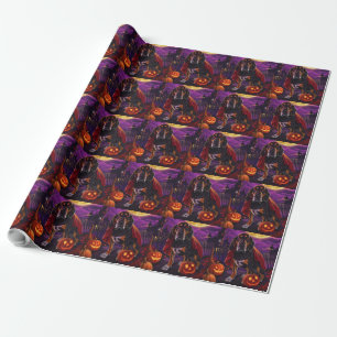 Halloween Treeing Walker Vampir-Kürbisse Gruselig Geschenkpapier