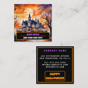 Halloween Trendy Pumpkin Autumn Collection Quadratische Visitenkarte