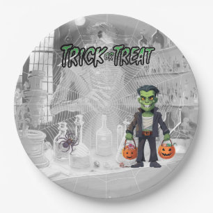 Halloween Trick der Leckerei Frankenstein Pappteller