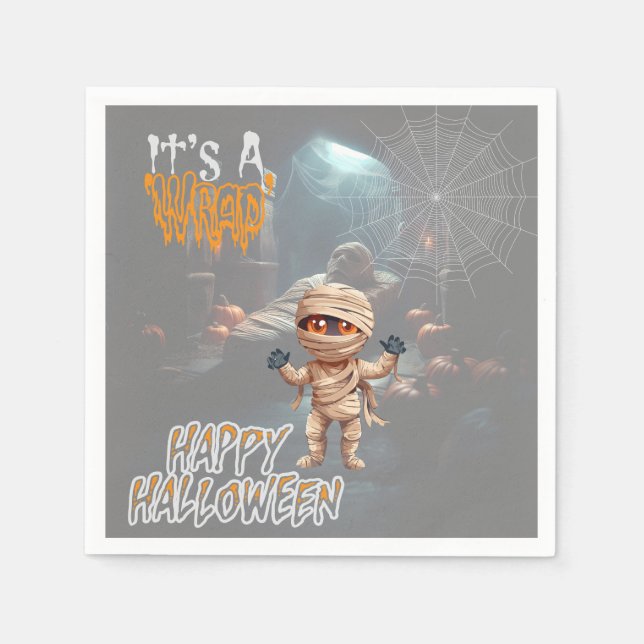Halloween-Trick der Leckerei Mummy's Lair Serviette (Vorderseite)