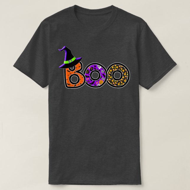 Halloween Trick Leckerei Boo T-Shirt (Design vorne)