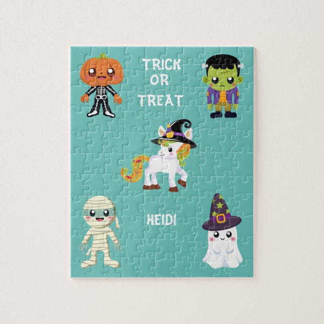 HALLOWEEN "TRICK ODER BEHANDLUNG KIDS PUZZLE PERSO (Vertikal)