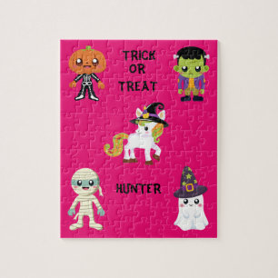 HALLOWEEN "TRICK ODER BEHANDLUNG KIDS PUZZLE PERSO