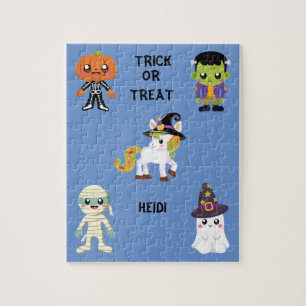 HALLOWEEN "TRICK ODER BEHANDLUNG KIDS PUZZLE PERSO