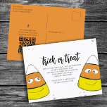 Halloween-Trick oder Behandlung Niedlicher QR-Code Postkarte<br><div class="desc">Eine angesagte, preisgünstige Postkarte zu Halloween. Trick oder Treat mit diesen niedlichen, lustigen und skurrilen Halloween-Süßmais. Diese zauberhaften kleinen Süßmais sind glücklich und bereit, Ihren Halloween-Festlichkeiten Spaß zu machen. Weiße Orange-, Gelb- und Schwarz-Süßigkeiten mit gezeichnet Lächeln und lächelnden Gesichtern sind niedlich und können auf Ihre Wünsche zugeschnitten werden. Mit QR-Code...</div>