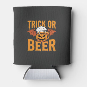 Halloween Trick oder Bier-Kürbis-Fledermaus-Grafik Dosenkühler