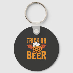 Halloween Trick oder Bier-Kürbis-Fledermaus-Grafik Schlüsselanhänger
