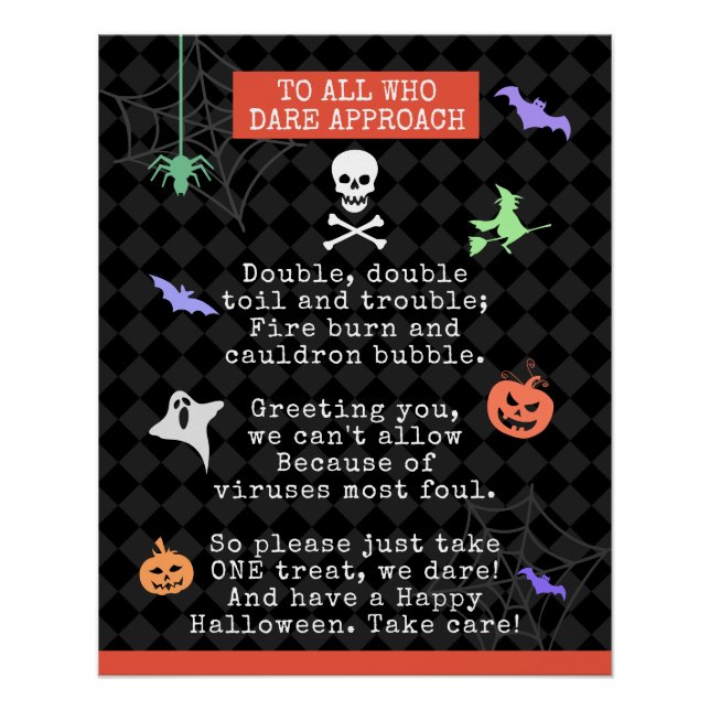 Halloween-Trick oder die Behandlung eines pandemis Poster (Vorderseite)