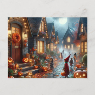 Halloween-Trick oder Kinderspiel Feiertagspostkarte