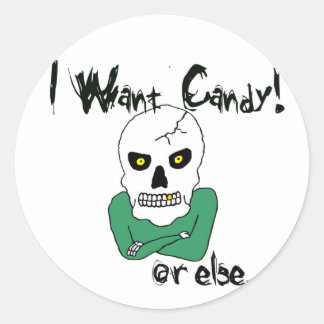 Halloween Trick-oder-Leckerei-Skelett Runder Aufkleber