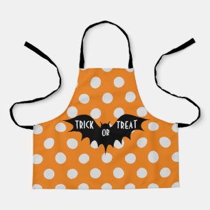 Halloween-Trick oder Orangenpolka-Punkte Schürze