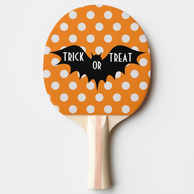 Halloween-Trick oder Orangenpolka-Punkte Tischtennis Schläger (Vorderseite)