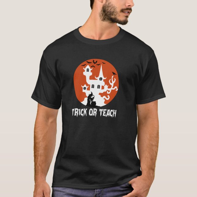Halloween Trick oder Teach Fall Moon Witz Bat beän T-Shirt (Vorderseite)