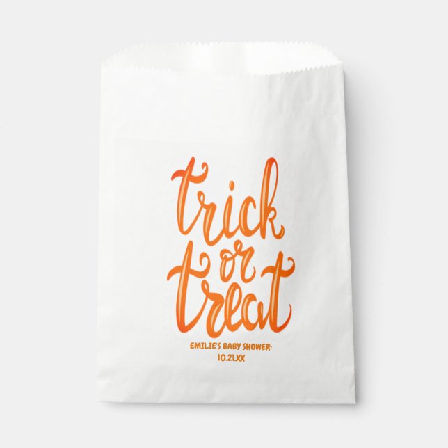 Halloween-Trick oder Treat Baby-Dusche Geschenktütchen (Vorderseite)