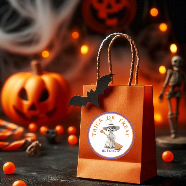 Halloween Trick oder Treat Big Mit Augen Witz in W Runder Aufkleber (Von Creator hochgeladen)