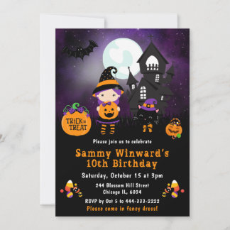 Halloween Trick oder Treat Birthday Party Einladung