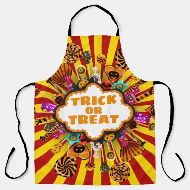 Halloween Trick oder Treat Candy und Süßigkeiten.  Schürze (Vorderseite)