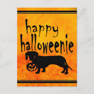 Halloween-Trick oder Treat-Dackel Postkarte