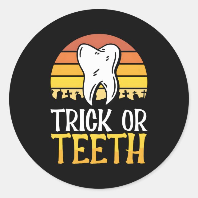 Halloween Trick oder Treat Dental Assistentin Runder Aufkleber (Vorderseite)