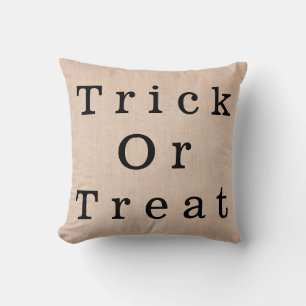 Halloween Trick oder Treat Fall Decor Burlap Kissen