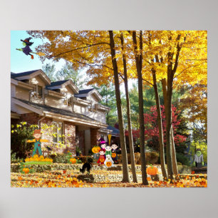 Halloween Trick oder Treat Fall Pumpkins Collage Poster