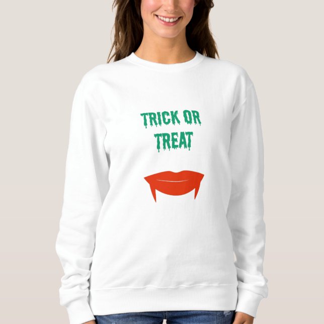 Halloween - Trick oder Treat Fangs Sweatshirt (Vorderseite)