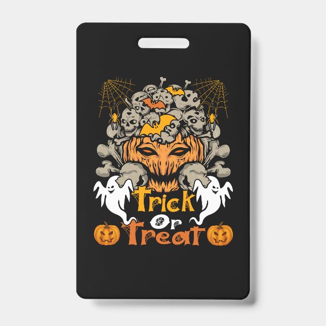 Halloween Trick oder Treat Geburtstag Ausweis (Vorderseite)