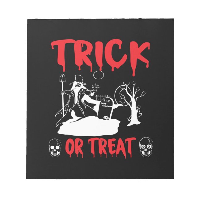 Halloween Trick oder Treat Geburtstag Notizblock (Vorderseite)